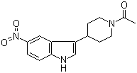 1-[4-(5-硝基-1H-吲哚-3-基)-1-哌啶基]乙酮分子结构 (CAS 111608-65-2)