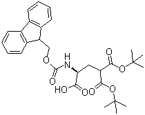 (S)-3-[[(9H-Fluoren-9-ylmethoxy)carbonyl]amino]-1,1,3-propanetricarboxylic acid 1,1-bis(tert-butyl) ester molecular structure (CAS 111662-64-7)