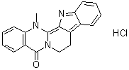 structure of CAS# 111664-82-5, Dehydroevodiamine hydrochloride;8,14-Dihydro-14-methyl-indolo[2',3':3,4]pyrido[2,1-b]quinazolin-5(7H)-one hydrochloride (1:1)