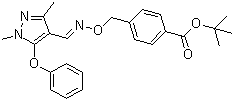 structure of CAS# 111812-58-9, Fenpyroximate;4-[[[[(1,3-Dimethyl-5-phenoxy-1H-pyrazol-4-yl)methylene]amino]oxy]methyl]-benzoic acid 1,1-dimethylethyl ester