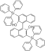 structure of CAS# 111822-69-6, (1R)-3,3'-Bis(triphenylsilyl)[1,1'-binaphthalene]-2,2'-diol;(R)-3,3'-Bis(triphenylsilyl)-1,1'-bi-2,2'-naphthol; (R)-3,3'-Bis(triphenylsilyl)-1,1'-bi-2-naphthol