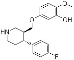 4-(4-Fluorophenyl)-3-(4-methoxy-3-hydroxyphenoxymethyl)piperidine molecular structure (CAS 112058-89-6)