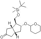 [3aS-(3aa,4a,5b,6aa)]-4-[[[(tert-Butyl)dimethylsilyl]oxy]methyl]-5-[(tetrahydro-2H-pyran-2-yl)oxy]hexahydro-2(1H)-pentalenone molecular structure (CAS 112168-22-6)