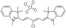 2-[(1E,3Z)-3-Chloro-5-(1,3,3-trimethyl-1,3-dihydro-2H-indol-2-ylidene)-1,3-pentadienyl]-1,3,3-trimethyl-3H-indolium perchlorate molecular structure (CAS 112324-77-3)