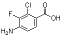 结构式 CAS# 1124214-25-0, 4-氨基-2-氯-3-氟苯甲酸