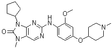 9-Cyclopentyl-7,9-dihydro-2-[[2-methoxy-4-[(1-methyl-4-piperidinyl)oxy]phenyl]amino]-7-methyl-8H-purin-8-one molecular structure (CAS 1124329-14-1)