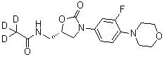 2,2,2-Trideuterio-N-[[(5S)-3-(3-fluoro-4-morpholin-4-ylphenyl)-2-oxo-1,3-oxazolidin-5-yl]methyl]acetamide molecular structure (CAS 1127120-38-0)