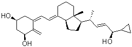 structure of CAS# 112827-99-3, 24R-Calcipotriol;(1alpha,3beta,5Z,7E,22E,24R)-24-Cyclopropyl-9,10-secochola-5,7,10(19),22-tetraene-1,3,24-triol; PRI 2202