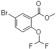 structure of CAS# 1131587-78-4, 5-Bromo-2-(difluoromethoxy)benzoic acid methyl ester