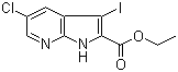 5-Chloro-3-iodo-1H-pyrrolo[2,3-b]pyridine-2-carboxylic acid ethyl ester molecular structure (CAS 1132610-98-0)