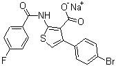 4-(4-Bromophenyl)-2-[(4-fluorobenzoyl)amino]-3-thiophenecarboxylic acid sodium salt molecular structure (CAS 1133104-47-8)