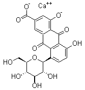 大黄酸-8-葡萄糖苷钙盐分子结构 (CAS 113443-70-2)