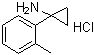 structure of CAS# 1134701-31-7, 1-(2-Methylphenyl)cyclopropanamine hydrochloride (1:1)
