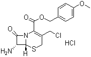 (6R,7R)-7-Amino-3-(chloromethyl)-8-oxo-5-thia-1-azabicyclo[4.2.0]oct-2-ene-2-carboxylic acid (4-methoxyphenyl)methyl ester hydrochloride molecular structure (CAS 113479-65-5)