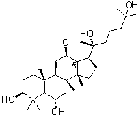 (3beta,6alpha,12beta,20R)-Dammarane-3,6,12,20,25-pentol molecular structure (CAS 113539-03-0)