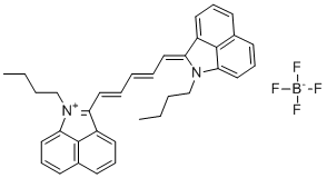 1-Butyl-2-[(1E,3E,5Z)-5-(1-butylbenzo[cd]indol-2(1H)-ylidene)-1,3-pentadien-1-yl]benzo[cd]indolium tetrafluoroborate molecular structure (CAS 1135933-68-4)
