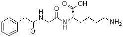 structure of CAS# 113969-25-8, N2-[N-(Phenylacetyl)glycyl]-L-lysine