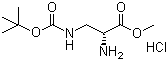 结构式 CAS# 114559-25-0, N'-叔丁氧羰基-D-2,3-二氨基丙酸甲酯盐酸盐