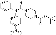 4-[1-(5-Nitro-2-pyridinyl)-1H-benzimidazol-2-yl]-1-piperazinecarboxylic acid tert-butyl ester molecular structure (CAS 1146080-59-2)