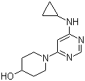 structure of CAS# 1146080-66-1, 1-[6-(Cyclopropylamino)-4-pyrimidinyl]-4-piperidinol