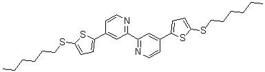结构式 CAS# 1146182-96-8, 4,4'-双[5-(己硫基)-2-噻吩基]-2,2'-联吡啶