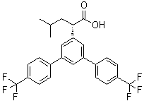 (alphaS)-alpha-(2-Methylpropyl)-4,4''-bis(trifluoromethyl)[1,1':3',1''-terphenyl]-5'-acetic acid molecular structure (CAS 1146594-87-7)