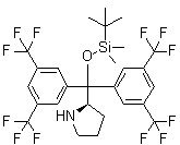 结构式 CAS# 1146629-74-4, (2R)-2-[二[3,5-二(三氟甲基)苯基][[叔丁基二甲基硅烷基]氧基]甲基]吡咯烷