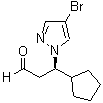结构式 CAS# 1146629-82-4, (betaR)-4-溴-beta-环戊基-1H-吡唑-1-丙醛