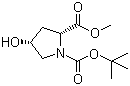 Methyl cis-1-Boc-4-hydroxy-D-prolinate molecular structure (CAS 114676-69-6)