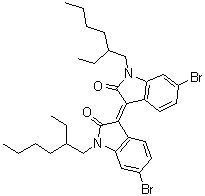 6-Bromo-3-[6-bromo-1-(2-ethylhexyl)-1,2-dihydro-2-oxo-3H-indol-3-ylidene]-1-(2-ethylhexyl)-1,3-dihydro-2H-indol-2-one molecular structure (CAS 1147124-23-9)