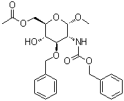 Methyl 2-deoxy-2-[[(phenylmethoxy)carbonyl]amino]-3-O-(phenylmethyl)-alpha-D-glucopyranoside 6-acetate molecular structure (CAS 114869-95-3)