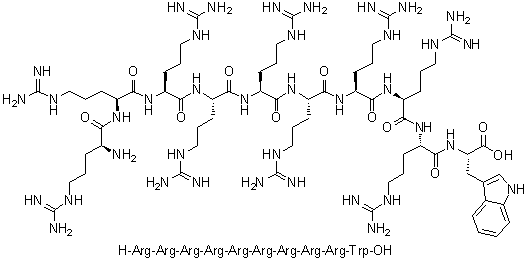L-Arginyl-L-arginyl-L-arginyl-L-arginyl-L-arginyl-L-arginyl-L-arginyl-L-arginyl-L-arginyl-L-tryptophan molecular structure (CAS 1149494-84-7)