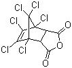 structure of CAS# 115-27-5, Chlorendic anhydride;1,4,5,6,7,7-Hexachloro-5-norbornene-2,3-dicarboxylic anhydride