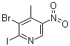3-Bromo-2-iodo-4-methyl-5-nitropyridine molecular structure (CAS 1150618-06-6)