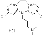 3,7-Dichloro-5-(3-dimethylaminopropyl)-10,11-dihydro-5H-dibenz[b,f]azepine hydrochloride molecular structure (CAS 115189-28-1)