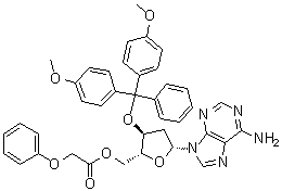 3'-O-[Bis(4-methoxyphenyl)phenylmethyl]-2'-deoxyadenosine 5'-(phenoxyacetate) molecular structure (CAS 115388-94-8)