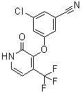 3-氯-5-[[2-氧代-4-(三氟甲基)-1,2-二氢吡啶-3-基]氧基]苯甲腈分子结构 (CAS 1155846-86-8)