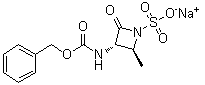 (2S-trans)-2-Methyl-4-oxo-3-[[(phenylmethoxy)carbonyl]amino]-1-azetidinesulfonic acid monosodium salt molecular structure (CAS 115887-91-7)