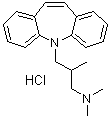 5-[3-(二甲基氨基)-2-甲基丙基]-5H-二苯并[b,f]氮杂卓盐酸盐分子结构 (CAS 1159-80-4)