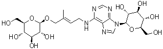 (2E)-4-[(9-beta-D-Glucopyranosyl-9H-purin-6-yl)amino]-2-methyl-2-buten-1-yl beta-D-glucopyranoside molecular structure (CAS 115921-05-6)