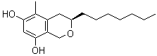 (3R)-3-Heptyl-3,4-dihydro-5-methyl-1H-2-benzopyran-6,8-diol molecular structure (CAS 1159392-22-9)