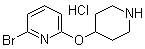 结构式 CAS# 1159815-93-6, 2-溴-6-(4-哌啶基氧基)吡啶盐酸盐