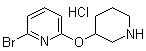 2-Bromo-6-(3-piperidinyloxy)pyridine hydrochloride molecular structure (CAS 1159816-30-4)