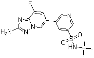 结构式 CAS# 1159824-67-5, CZC 24832; 5-(2-氨基-8-氟[1,2,4]三唑并[1,5-a]吡啶-6-基)-N-(叔丁基)-3-吡啶磺酰胺