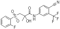 N-[4-Cyano-3-(trifluoromethyl)phenyl]-3-[(2-fluorophenyl)sulfonyl]-2-hydroxy-2-methylpropanamide molecular structure (CAS 1159977-36-2)