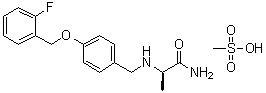(R)-2-[[4-[(2-Fluorobenzyl)oxy]benzyl]amino]propanamide methanesulfonate molecular structure (CAS 1160513-64-3)