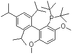 Di-tert-butyl(2',4',6'-triisopropyl-3,6-dimethoxybiphenyl-2-yl)phosphine molecular structure (CAS 1160861-53-9)