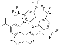 Bis[3,5-bis(trifluoromethyl)phenyl][3,6-dimethoxy-2',4',6'-triisopropyl[1,1'-biphenyl]-2-yl]phosphine molecular structure (CAS 1160861-60-8)