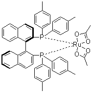 结构式 CAS# 116128-29-1, [(R)-(+)-2,2'-双(二对甲苯基膦)-1,1'-联萘]钌二乙酸盐