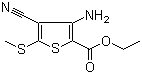 3-氨基-4-氰基-5-(甲硫基)噻吩-2-甲酸乙酯分子结构 (CAS 116170-90-2)